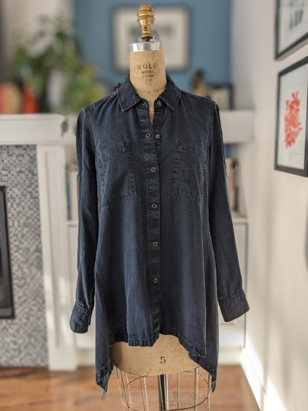 DKNY XS Tunic Top in Tencel